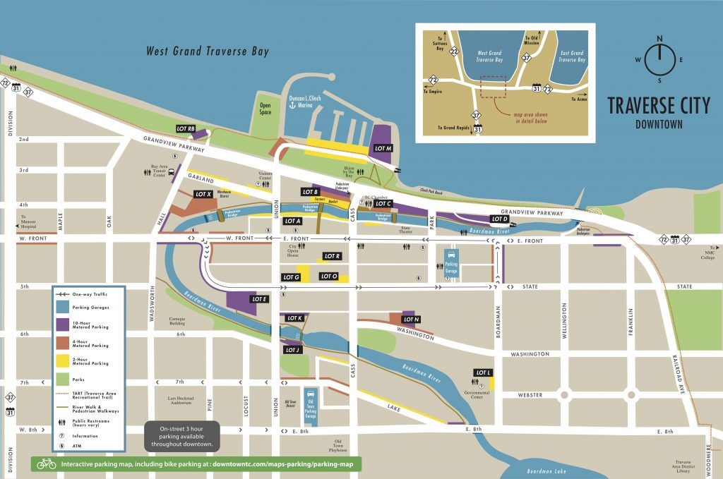 Downtown Traverse City Shopping Map Map   Downtown TC
